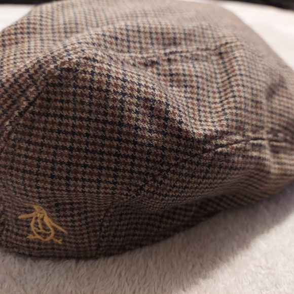 Original Penguin Houndstooth Flat Cap in Brown and Tan - Picture 4 of 6